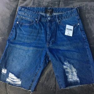 Men’s Distressed Ripped Denim Shorts
